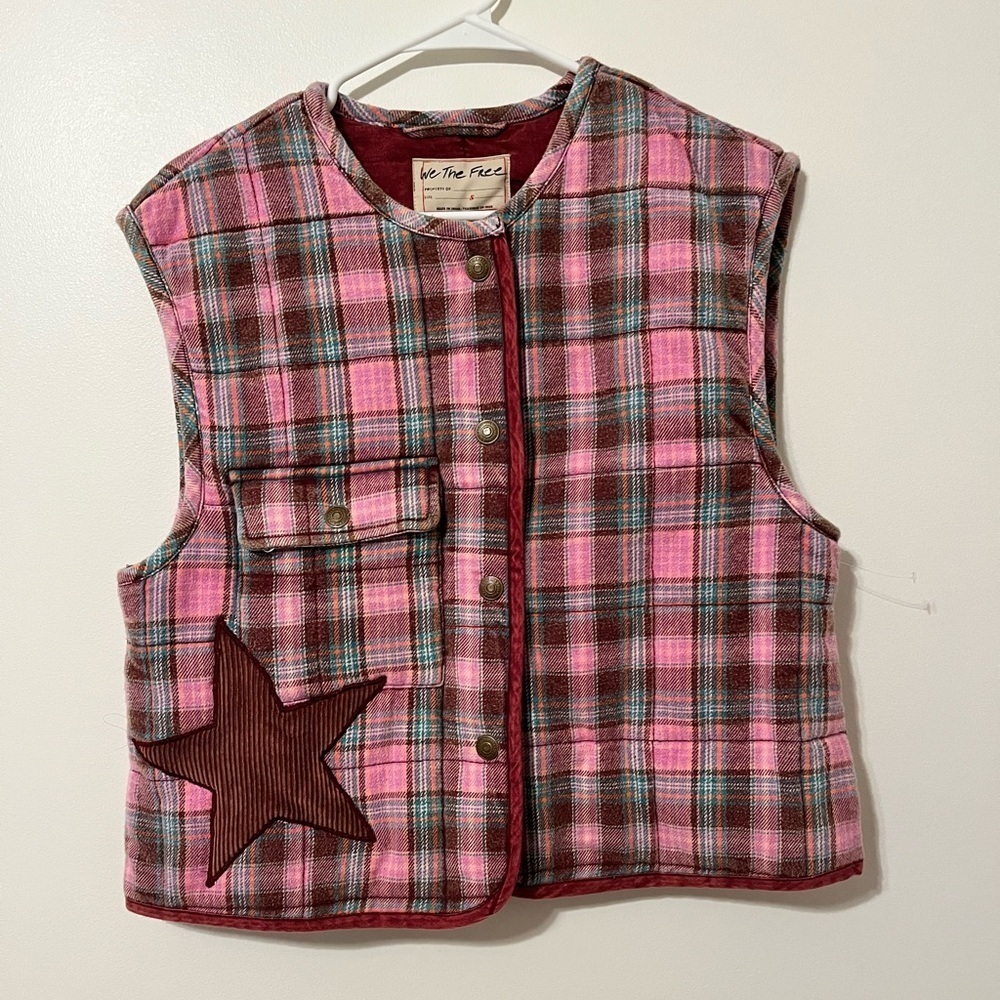Free People We The Free Starry Plaid Vest - Picture 4 of 12